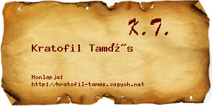 Kratofil Tamás névjegykártya