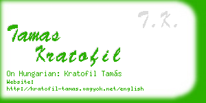tamas kratofil business card