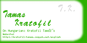 tamas kratofil business card